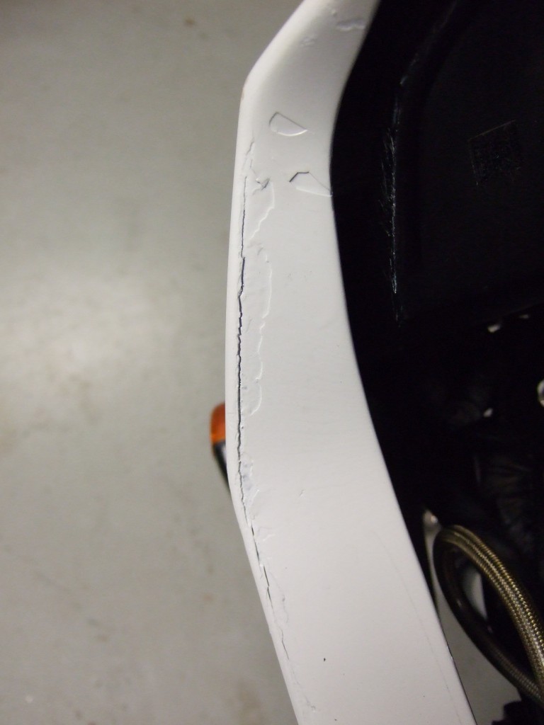 Crack on left side of upper fairing